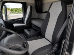 Текстилна тапицерия за седалки за Volvo FH12 2002–2012, черно-сива, 4 части