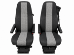 Текстилна тапицерия за седалки за Volvo FH4 2014+, черно-сива, 4 части
