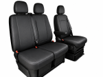 2+1 Тапицерия от еко кожа за предни седалки за Iveco Daily 2015+, черна, 7 части