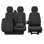 2+1 Тапицерия от еко кожа за предни седалки за Iveco Daily 2015+, черна, 7 части