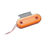 Овален LED габарит с гумена стойка 12-24V, оранжев, 24 LED с неон ефект, 115 x 44 мм