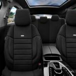Комплект Тапицерия SelectedFit Pro Design by OTOM текстил с кожа  – Черно, за Предни и Задни Седалки