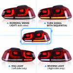 Комплект GTI FULL LED стопове за Volkswagen Golf 6 Mk6 R20 2008–2013 Хечбек Hatchback, динамични мигачи