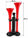 Двойна въздушна тромба клаксон Super Apollo Echo 24V за камиони и автобуси, 125dB, 3-10 Bar