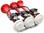 Тройна въздушна тромба клаксон Triple Arab 24V за камиони и автобуси, 125dB, 3-10 Bar