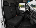 2+1 Текстилна тапицерия за предни седалки за Mercedes Sprinter W906 2006-2018, Черна с черен шев, 8 части