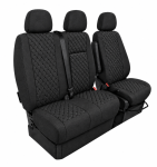 2+1 Текстилна тапицерия за предни седалки за Mercedes Sprinter W906 2006-2018, Черна с черен шев, 8 части