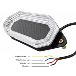 Комплект 2 бр. LED габарити с аварийна сигнализация и динамичен старт, 12V/24V, Бяло-Жълто, 116 x 55 x 25 мм