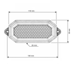 Комплект 2 бр. LED габарити с аварийна сигнализация и динамичен старт, 12V/24V, Жълти, 116 x 55 x 25 мм