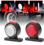 Комплект от 2 броя LED странични габарити, токоси, рогче 12-24V с три светлини бяла, жълта, червена Неон Ефект за ремаркета, платформи, камиони и др.