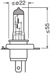 Комплект 2 халогенни крушки за фар Osram H4 Night Breaker +200% 60/55W 12V P43T