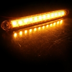 1 брой ЛЕД LED Оранжев Жълт Диоден Маркер Габарит Токос със 12 светодиода за камион ремарке бус ван каравана платформа 12V