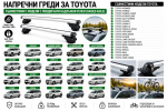 Алуминиеви греди за багажник с ключалки за Toyota 4Runner, Corolla, Highlander, Land Cruiser, RAV4 и Sienna с повдигнати надлъжни релси (Raised Rails), 120 см, до 75 кг, Сребристи