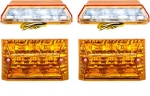 Комплект от 2 броя LED ЛЕД плафон за регистрационен номер оранжев жълто-бяло за камион ремарке каравана бус ван трактор и др. 12V
