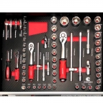 Количка професионален шкаф за инструменти със седем 7 чекмеджета отделения с включени 154 инструмента