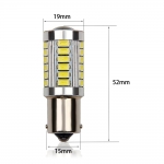 LED Лед Крушки, 33 SMD, С Лупа, BA15S 1156 (P21W), BAU15S 1156 (PY21W), 12V, Бяла, Оранжева, Червена Светлина