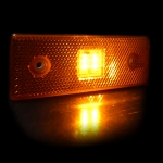 12V Диоден 4 LED ЛЕД Маркер габарит токос светлина за камиони бус ван ремарке каравана - 110 мм х 40 мм - оранжев