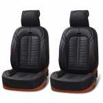 Комфортна, висококачествена Еко - кожа Калъф/тапицерия за предни седалки Flexzon, Черно