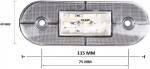 24V ЛЕД LED Бял диоден маркер габарит токос със 9 светодиода за камион ремарке бус ван каравана платформа и др.